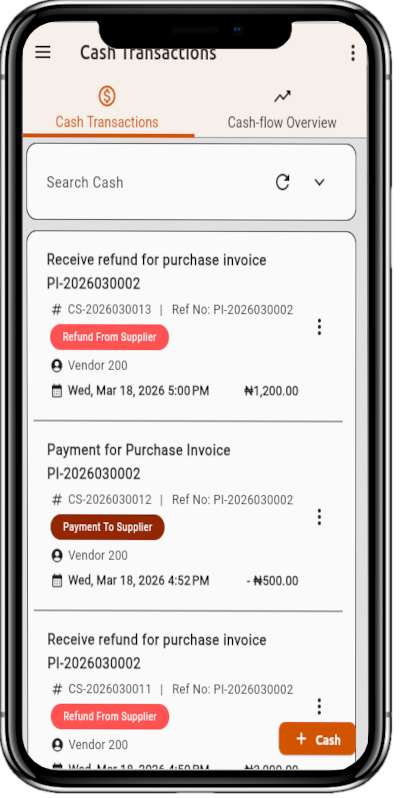 Incomes tracking interface preview